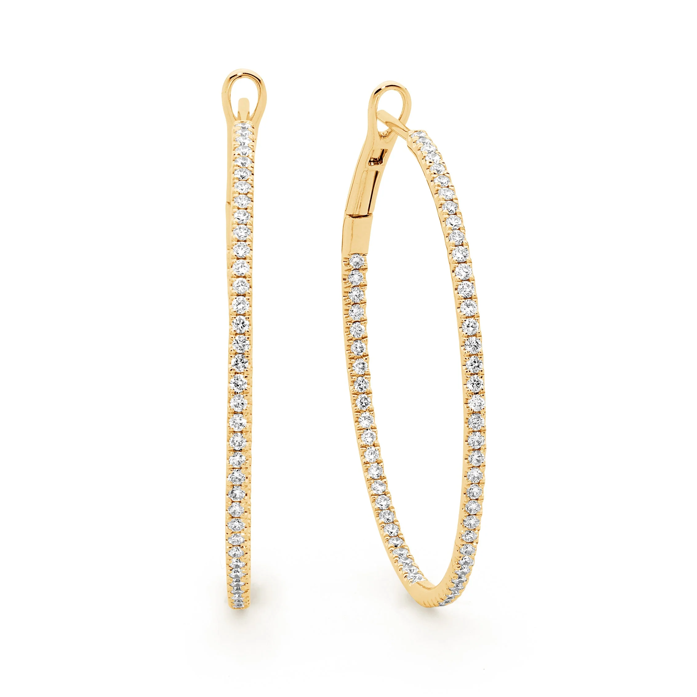 Brilliant Bead Set Diamond Hoops - Image 4