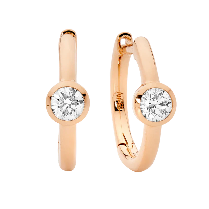 Brilliant Cut Diamond Gold Petite Hoop - Image 3