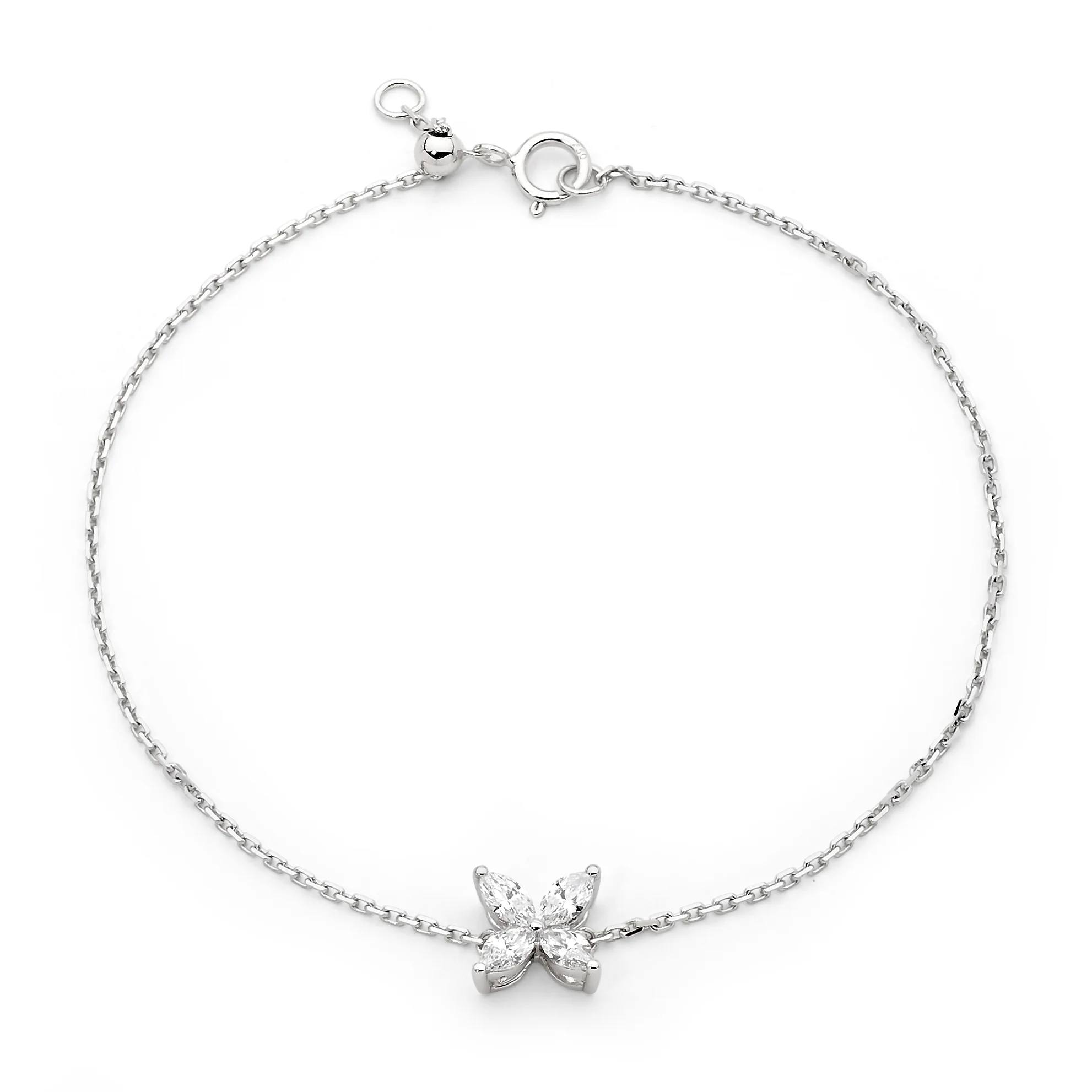 Dainty Diamond  Flower Bracelet - Image 3