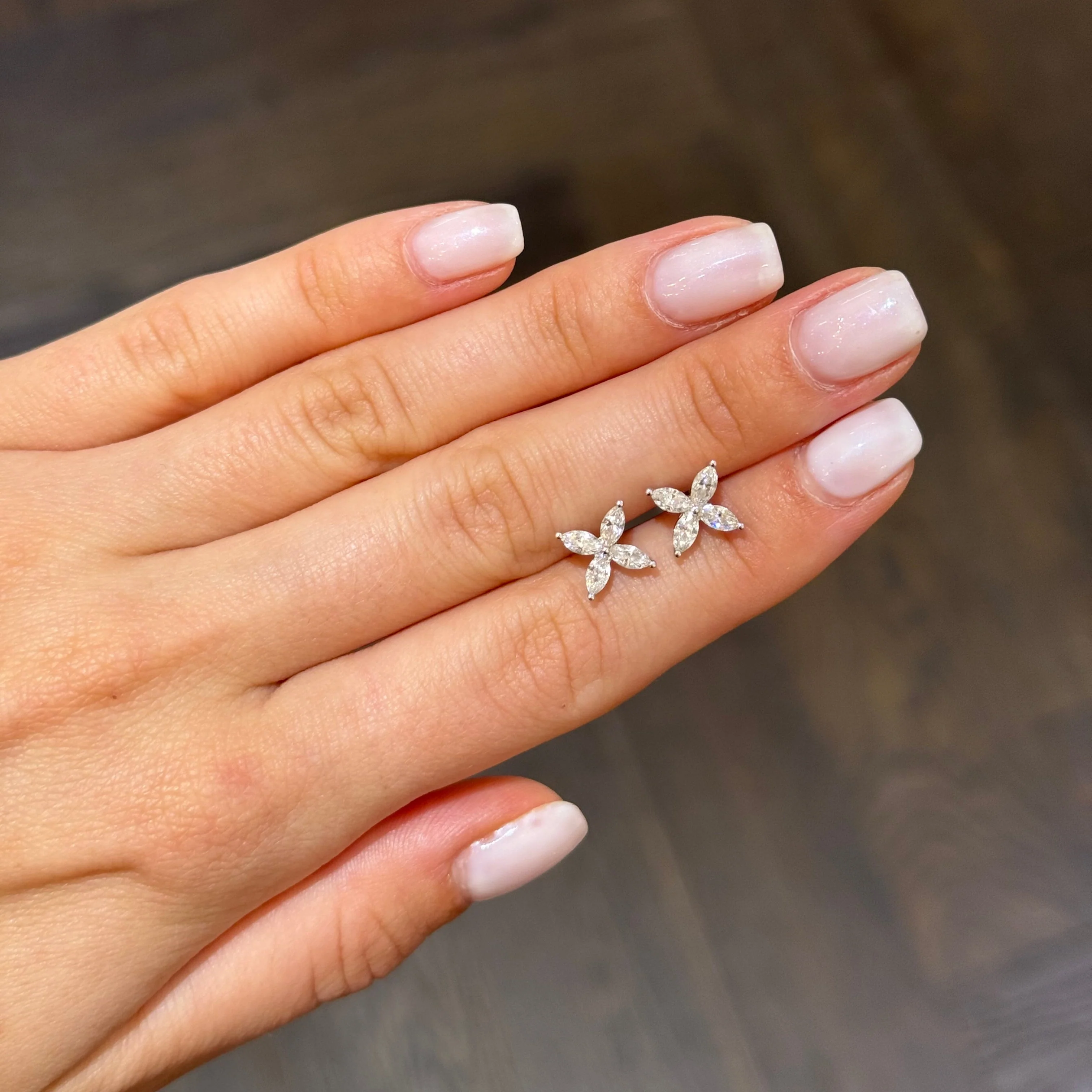 Diamond Flower Studs - Image 2