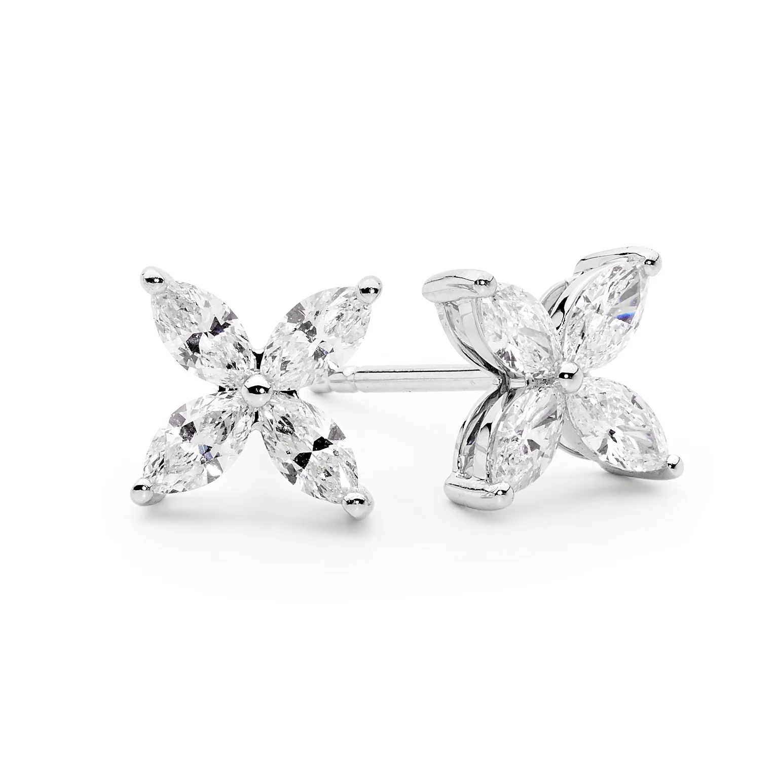 Diamond Flower Studs - Image 3
