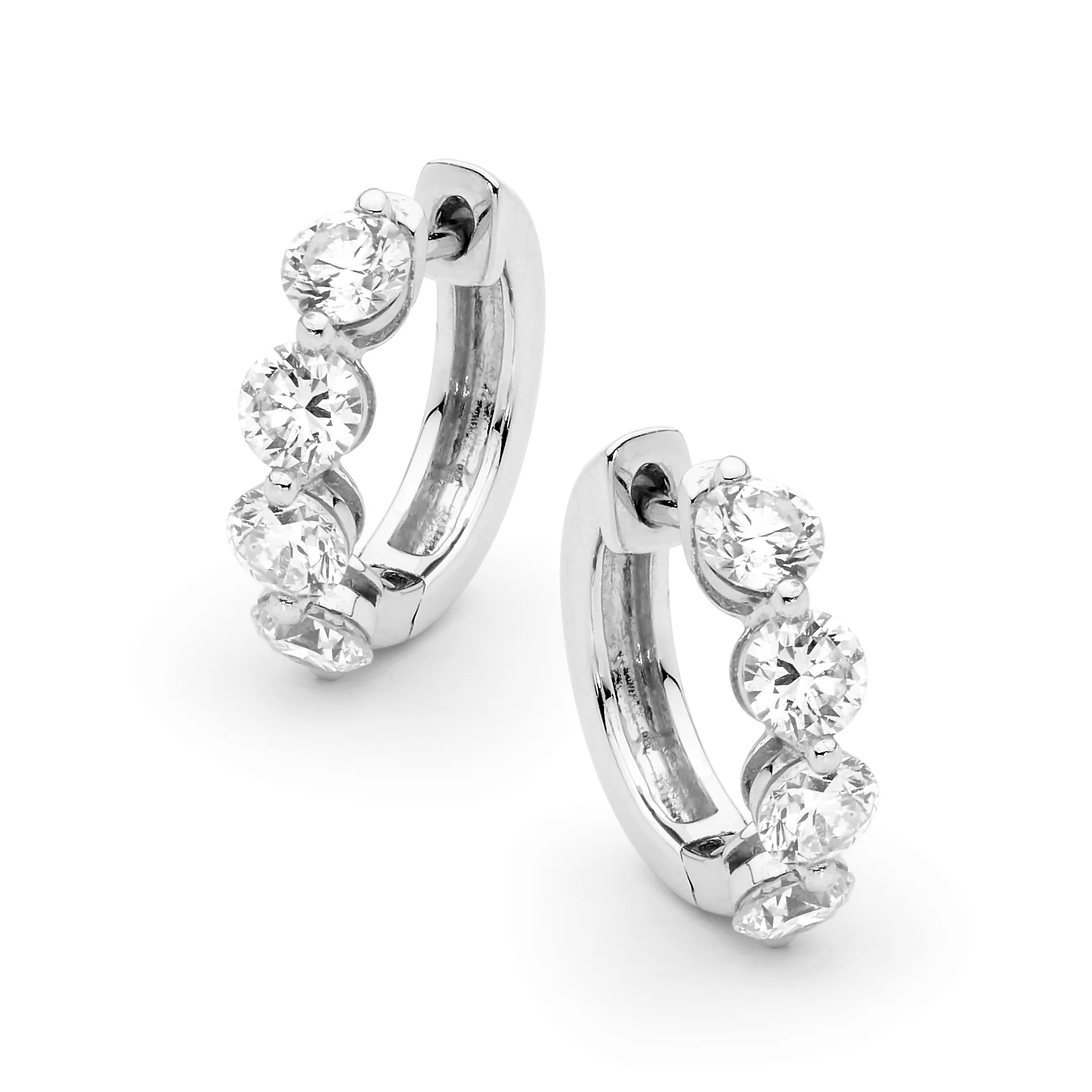 Exceptional Tension Set Diamond Hoops - Image 3