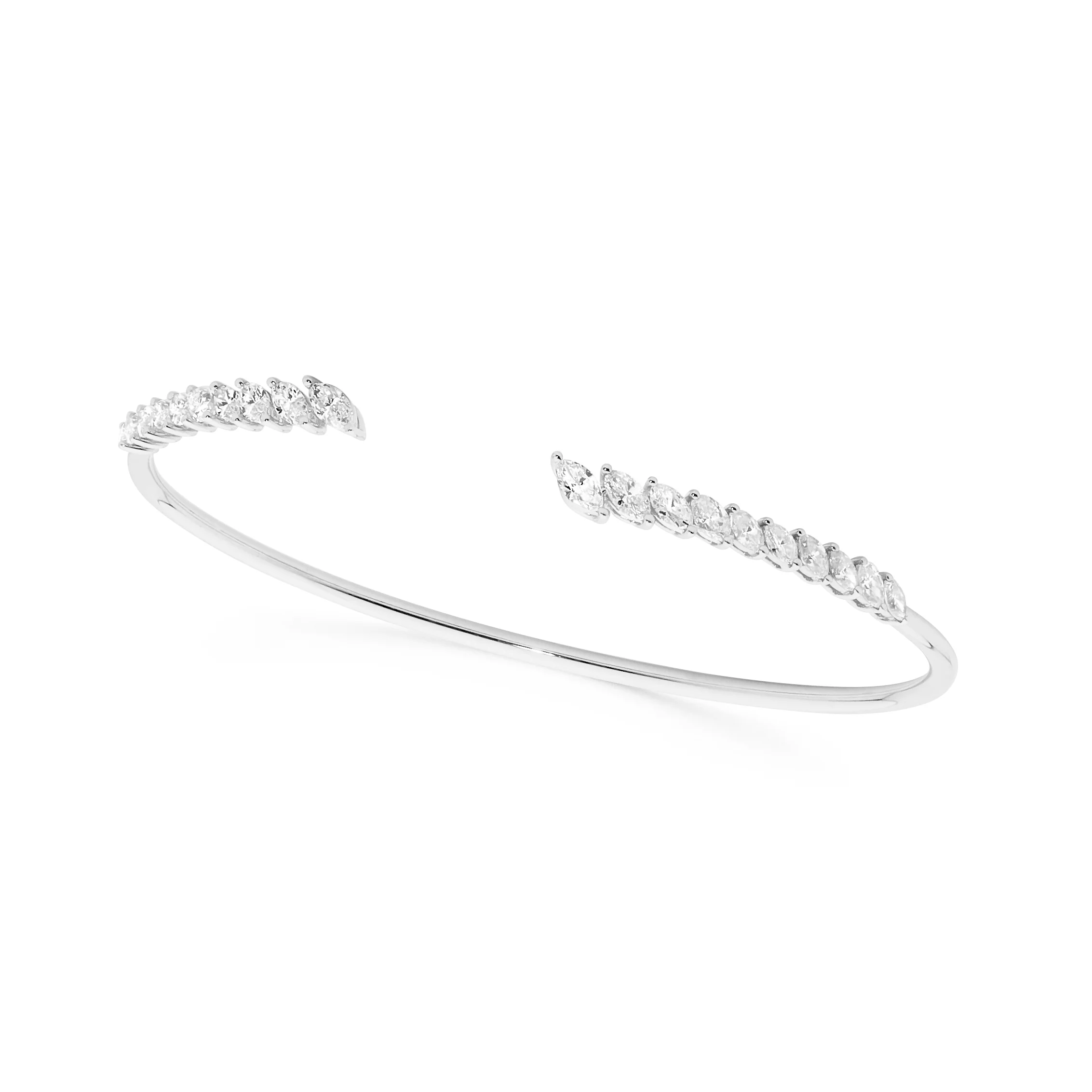 Marquise Diamond Open Cuff Bangle - Image 3