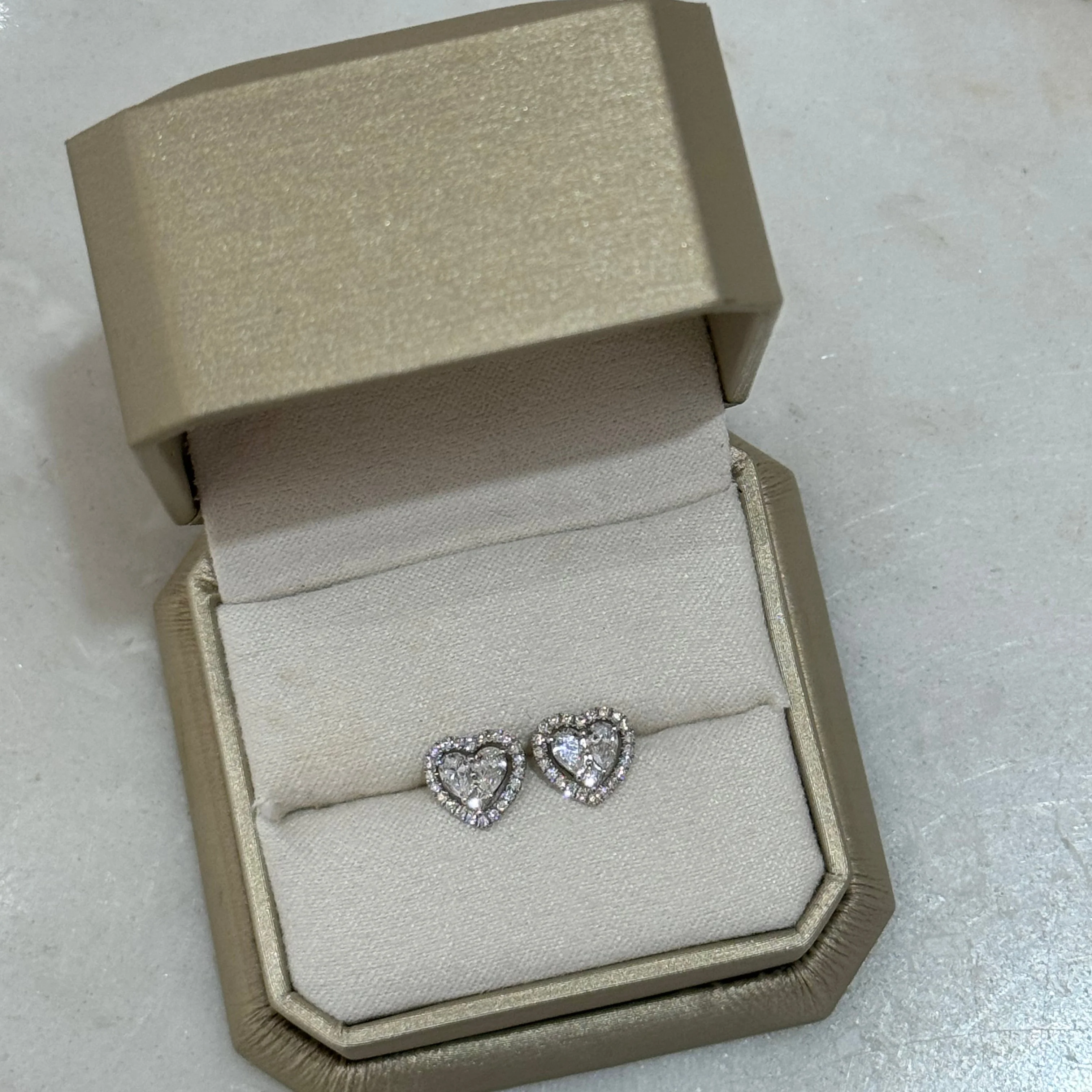 PAVE HEART DIAMOND STUDS - Image 2