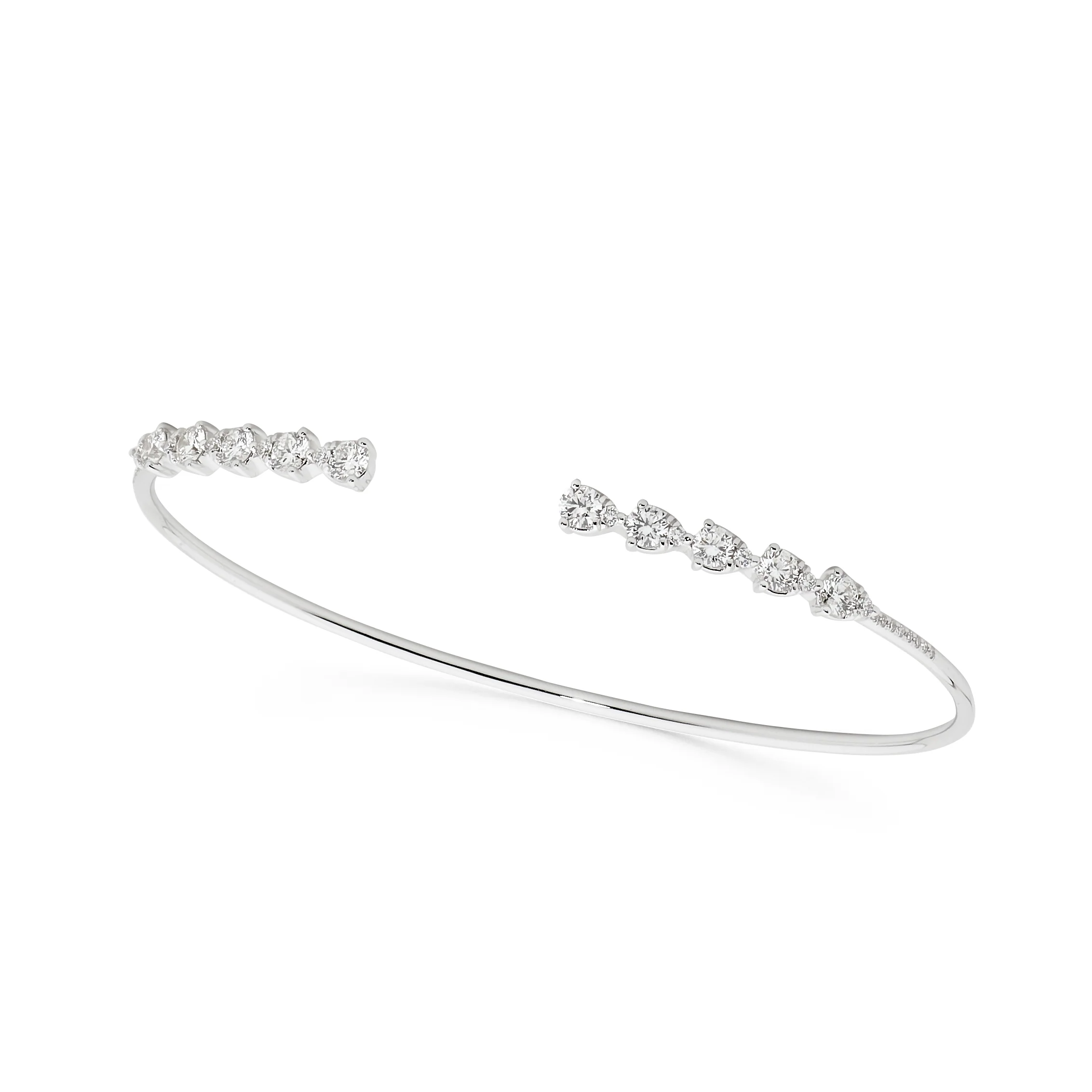 Pear Cut Diamond Art Deco Cuff Bangle - Image 3