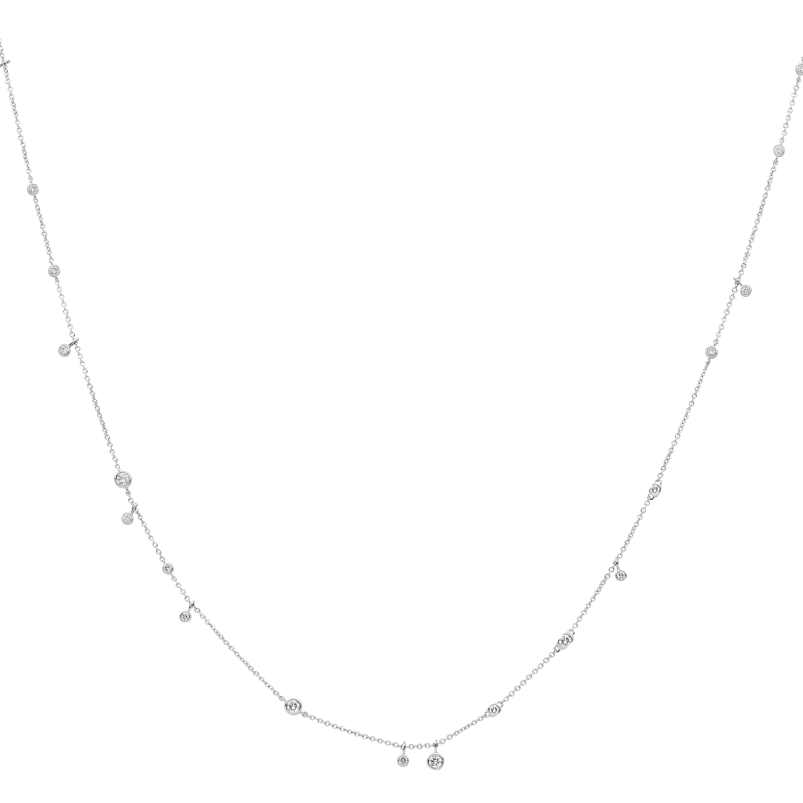 Petite 18K Gold Chain with Bezel-Set Diamonds - Image 3