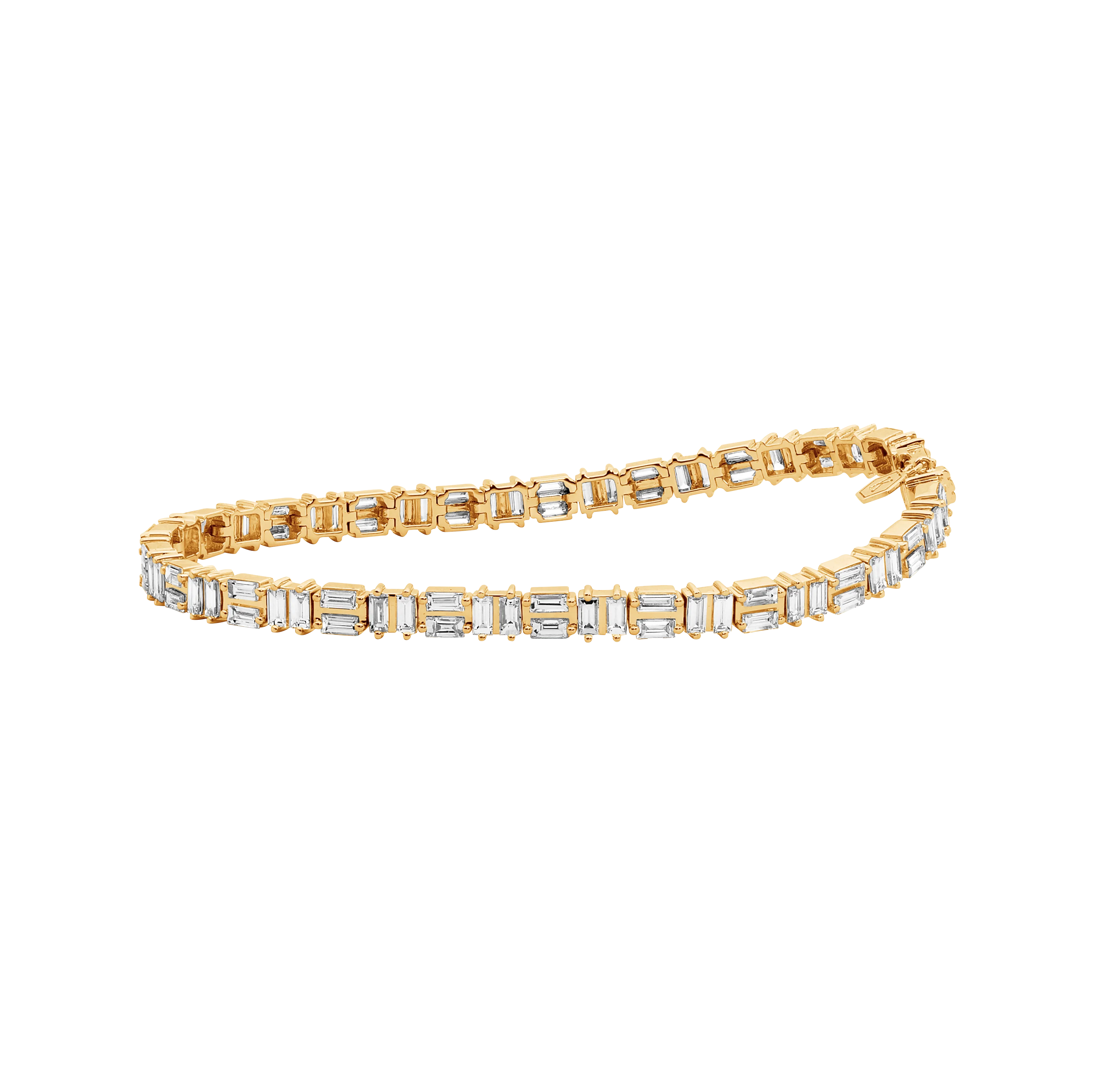 Puzzle Set Baguette Diamond Tennis Bracelet - Image 3