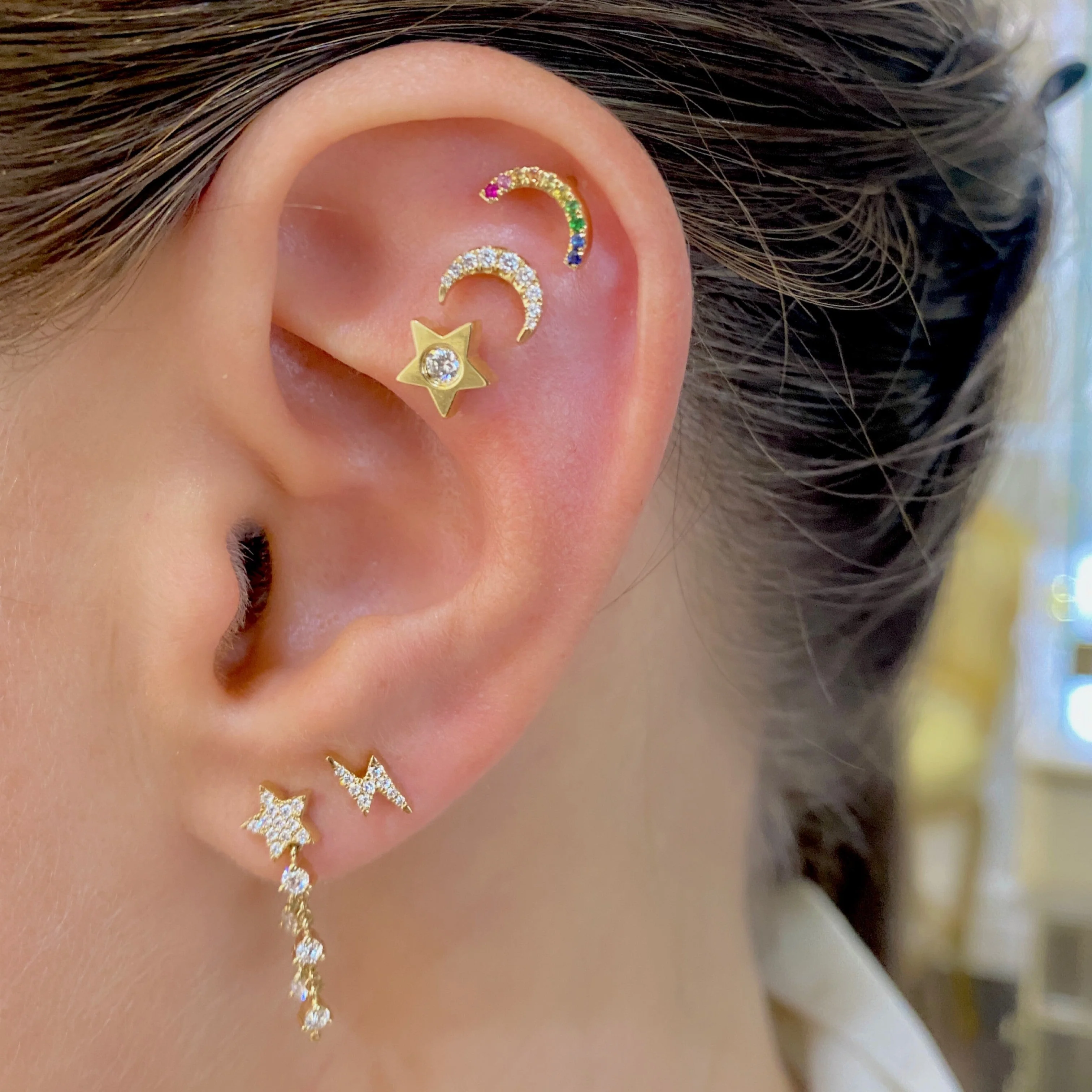 Stardust Drop Chain Single Earring - Image 4
