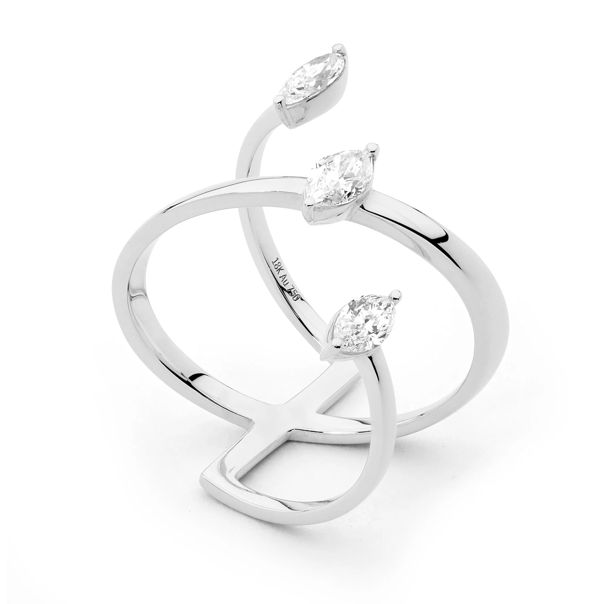 Trilogy Floating Diamond Wrap Ring - Image 2