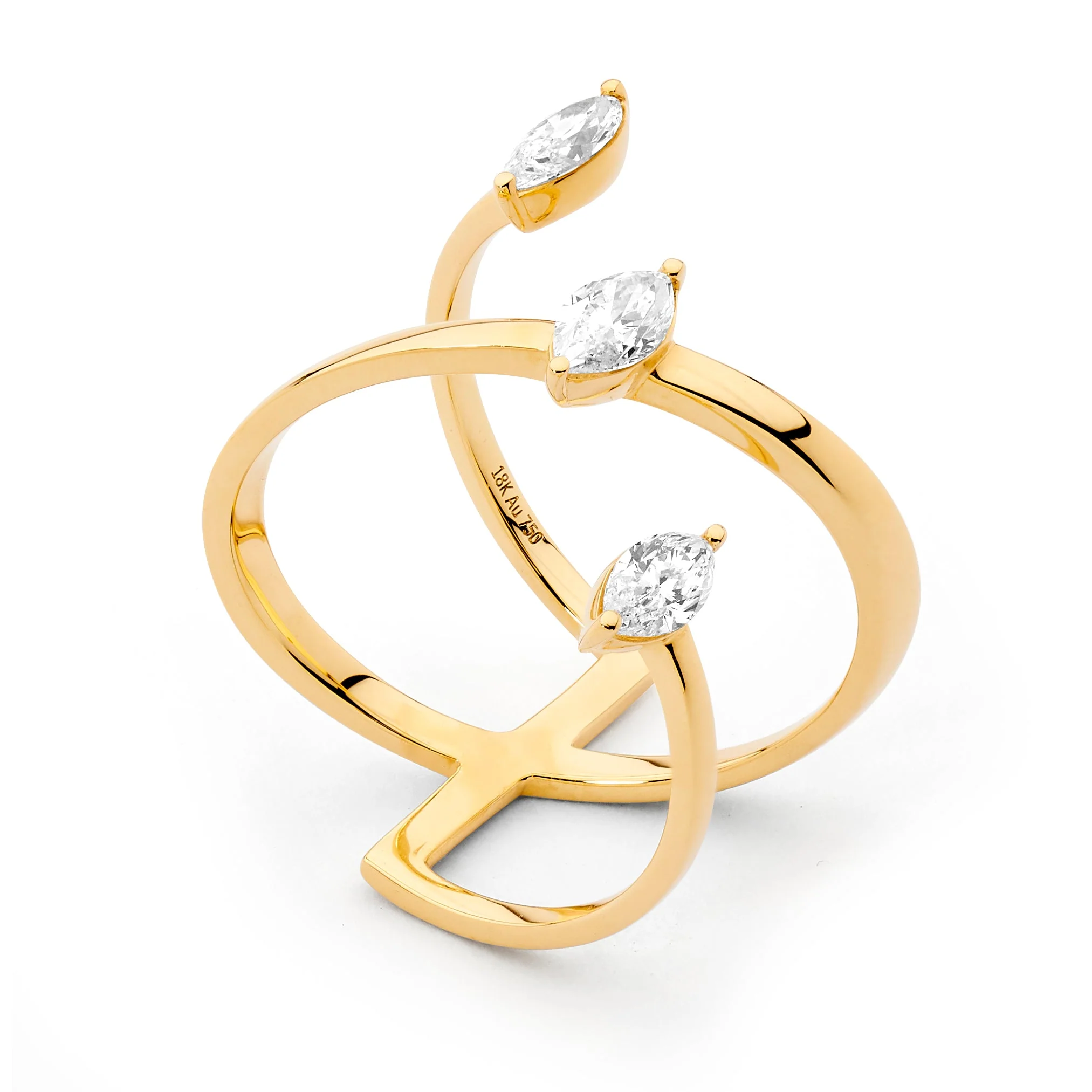 Trilogy Floating Diamond Wrap Ring - Image 3